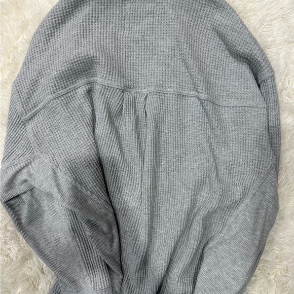 Aerie Gray Waffle Knit Shacket - Picture 4 of 5